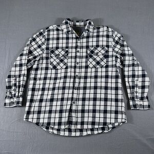 Anchorage Expedition Flannel Shirt‎ Mens 2XL Black Plaid Long Sleeve Button Up